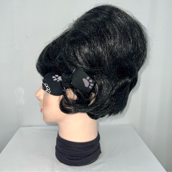 Dog Mom Black and Gray Bandana Knotted Hair Bow - Picture 5 of 11